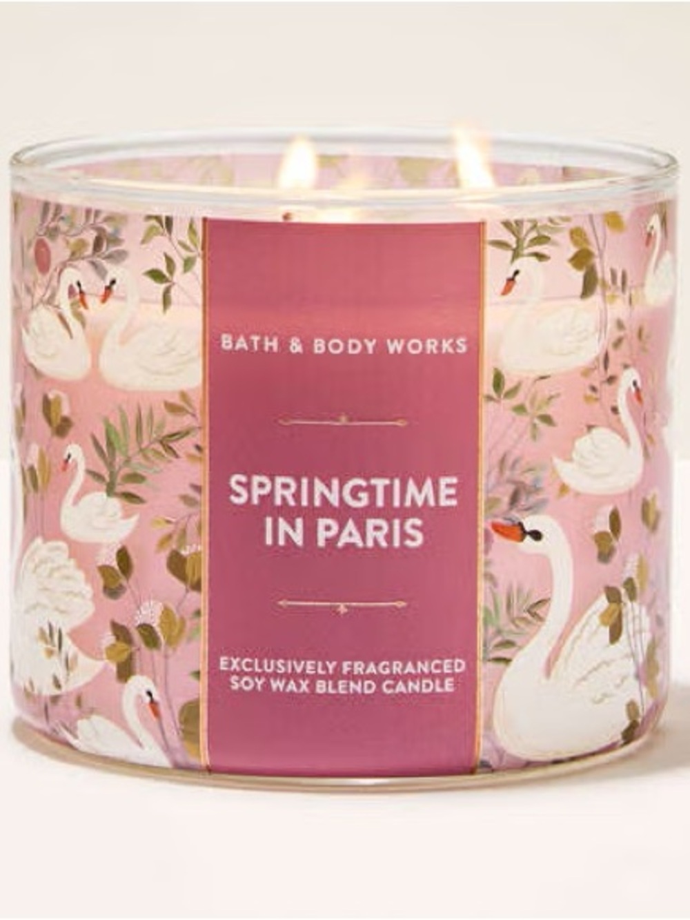 Bath & Body Works Springtime in Paris Pink Floral 3-Wick Candle